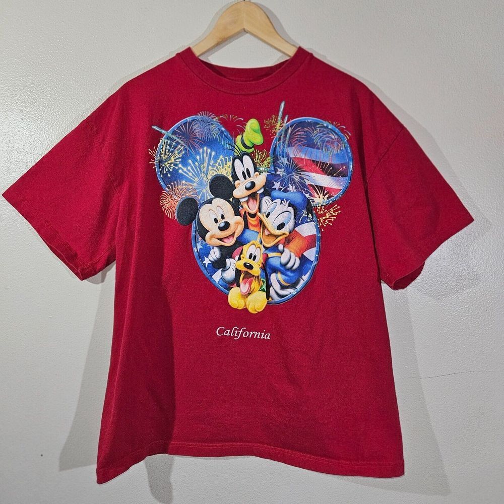 Walt Disney World‎ T-Shirt Mickey Mouse Red California Size XL